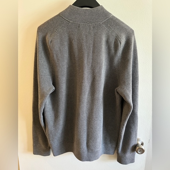 Banana Republic Men’s Supima Cotton Bomber Sweater Jacket - Grey - Medium (M) - Picture 2 of 5